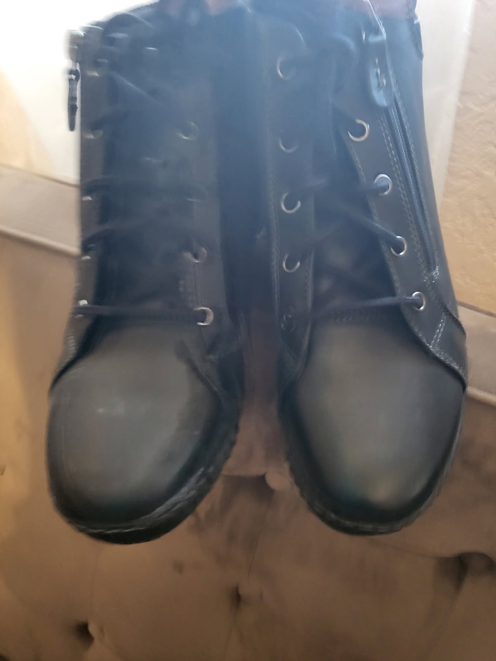 Clarks Black Men's Lace-Up Side-Zip Boots